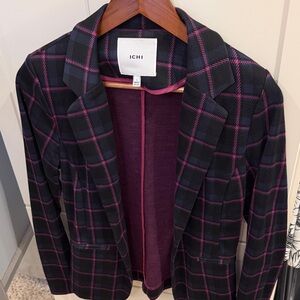 Women's Navy and Pink Plaid Jacket